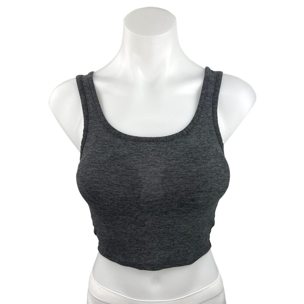 Outdoor Voices Black Scoop Neck Stretch Athletic Workout Crop Tank Top Size XS